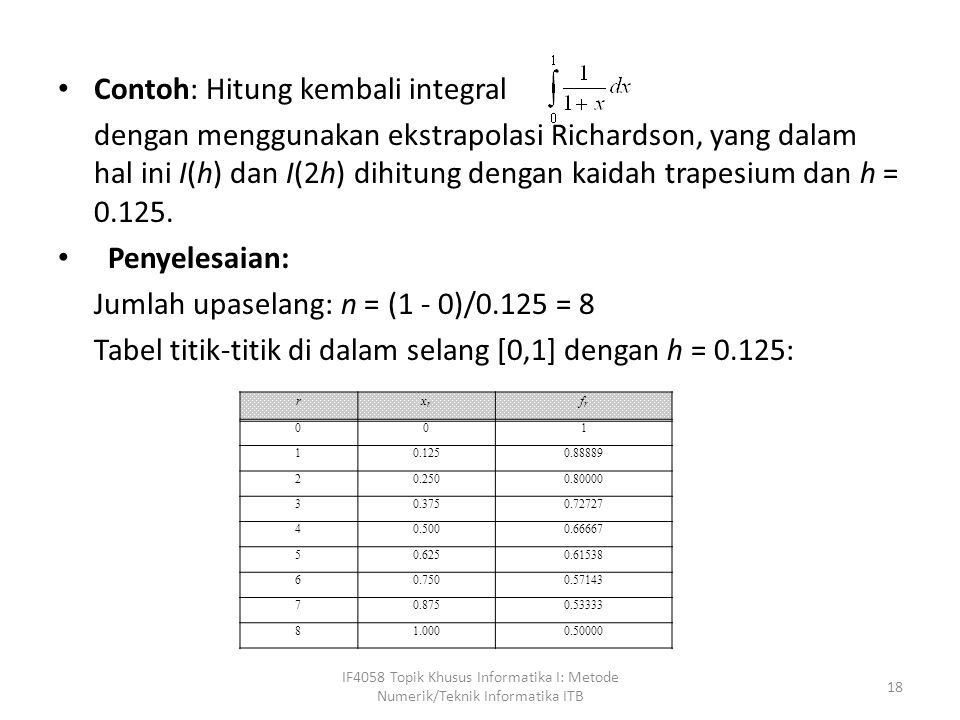 Contoh Soal Integrasi Numerik Metode Trapesium - Contoh Soal Terbaru