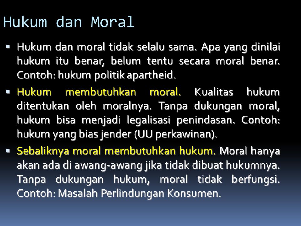 Hukum dan Moral