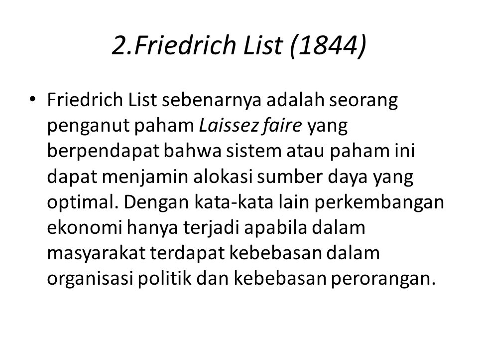 2.Friedrich List (1844)