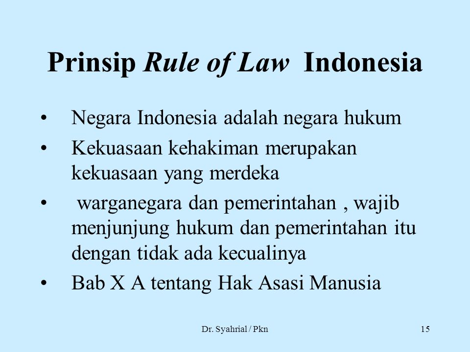 Prinsip Rule of Law Indonesia