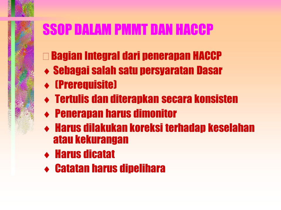 SSOP DALAM PMMT DAN HACCP