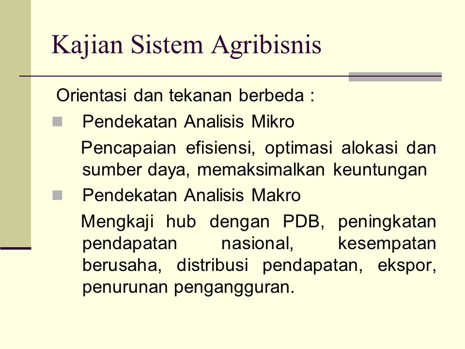 Kajian Sistem Agribisnis