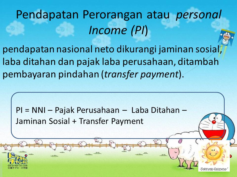 Pendapatan Perorangan atau personal Income (PI)