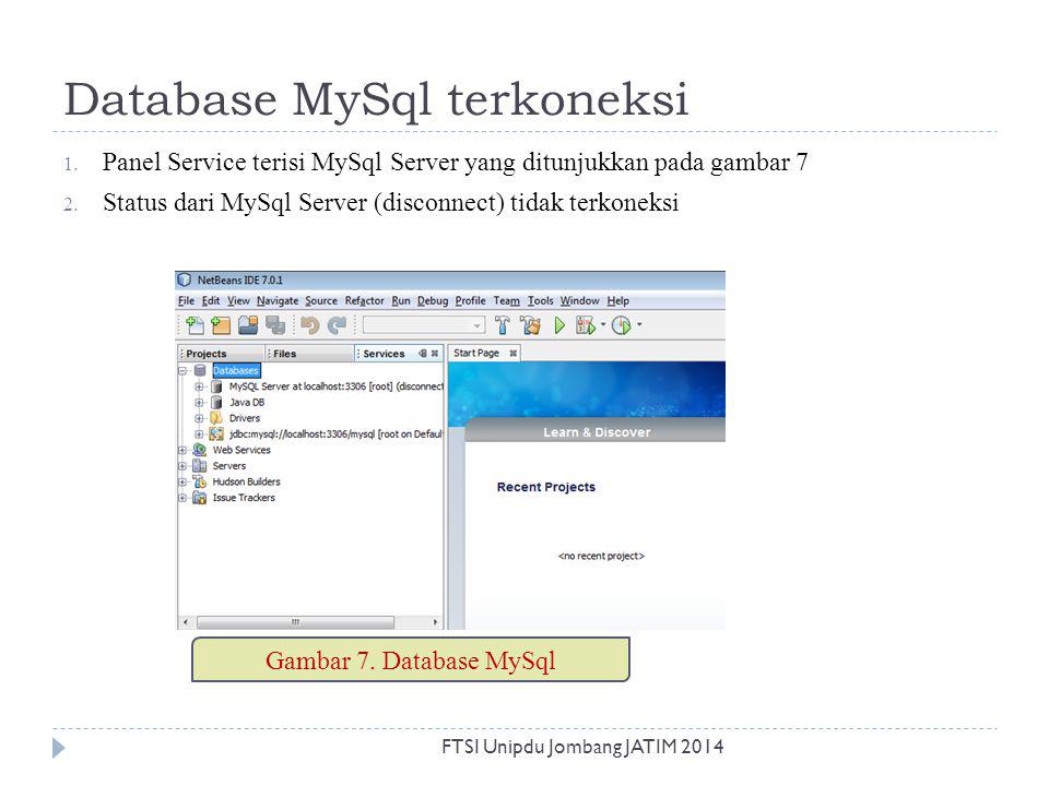 Database MySql terkoneksi