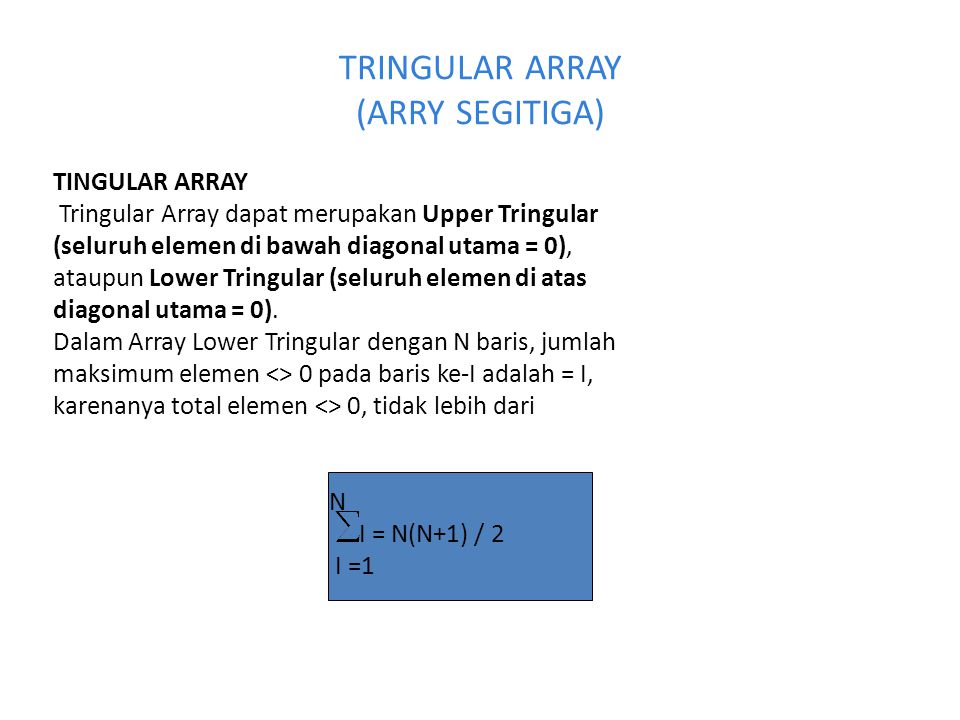 TRINGULAR ARRAY (ARRY SEGITIGA)