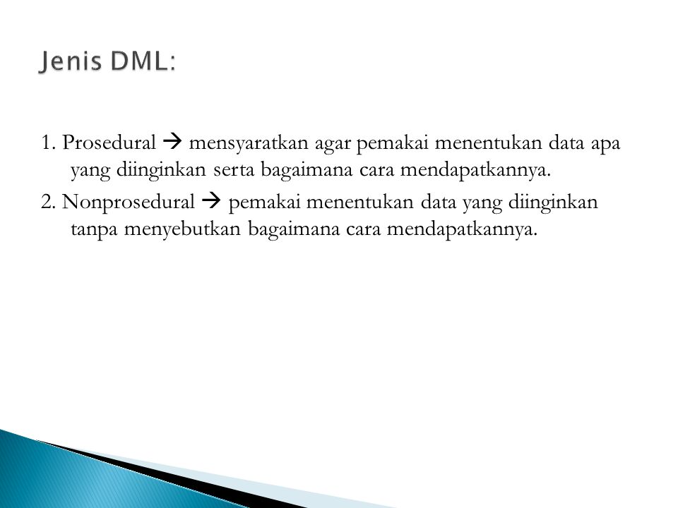 Jenis DML: