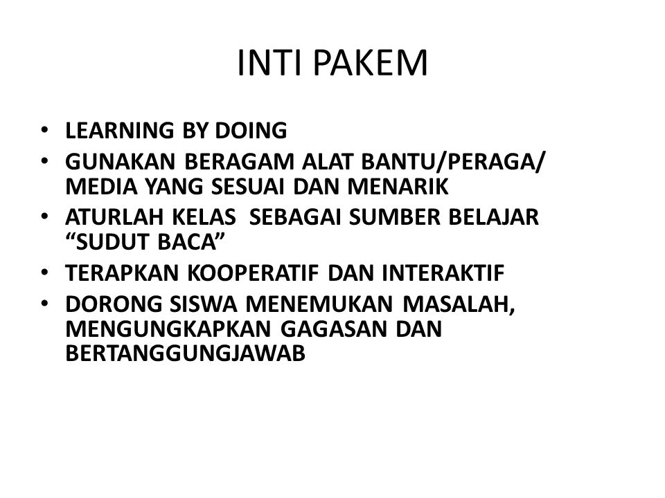 INTI PAKEM LEARNING BY DOING