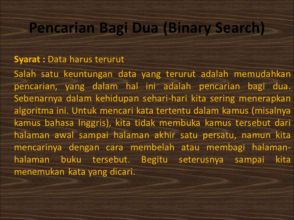 Pencarian Bagi Dua (Binary Search)