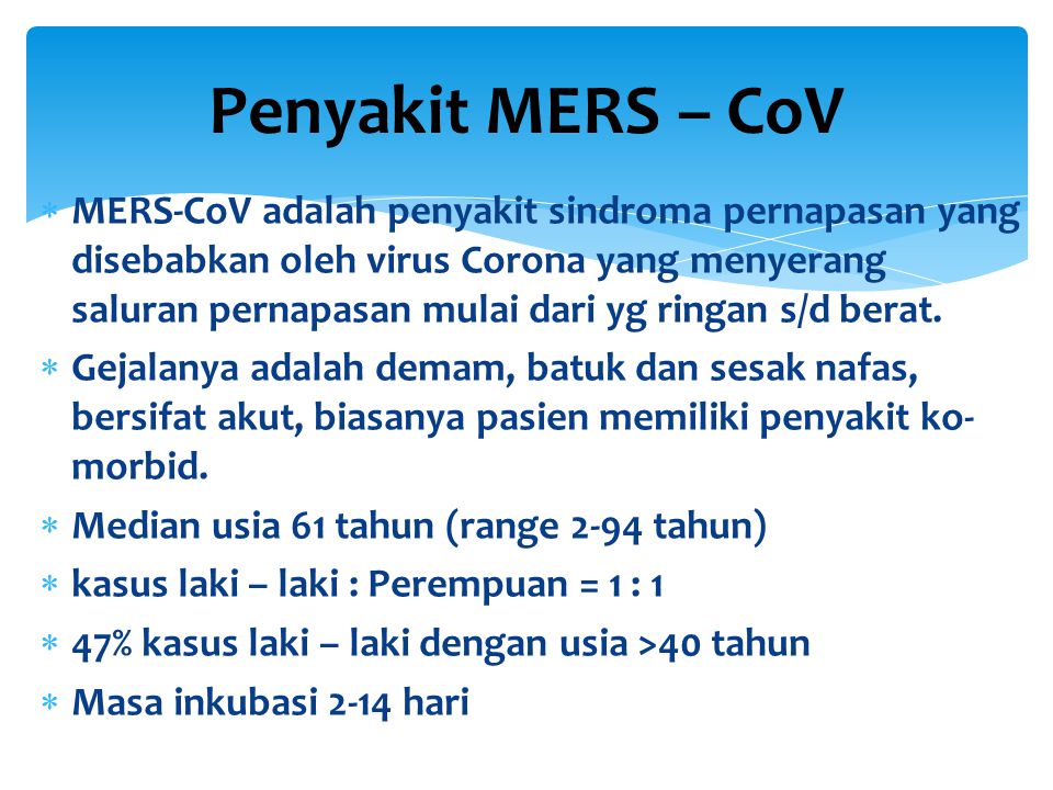 Penyakit MERS – CoV