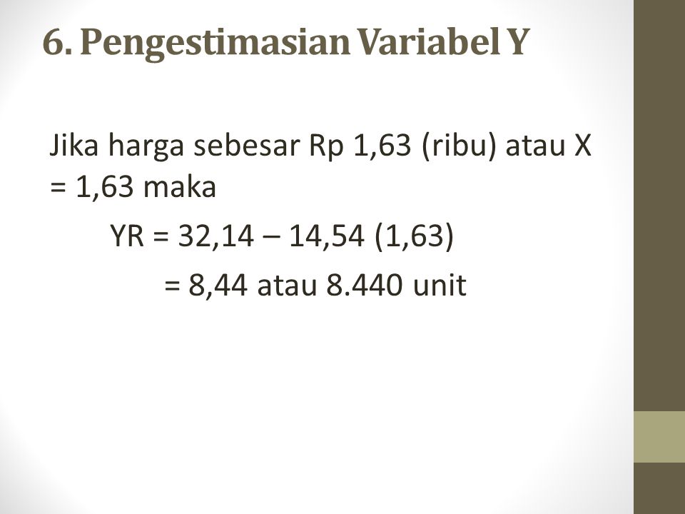6. Pengestimasian Variabel Y