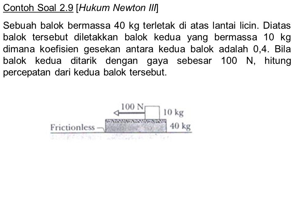 Contoh Soal 2.9 [Hukum Newton III]