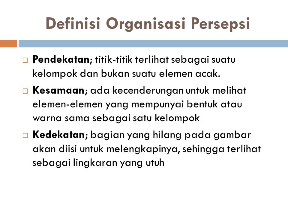 Definisi Organisasi Persepsi