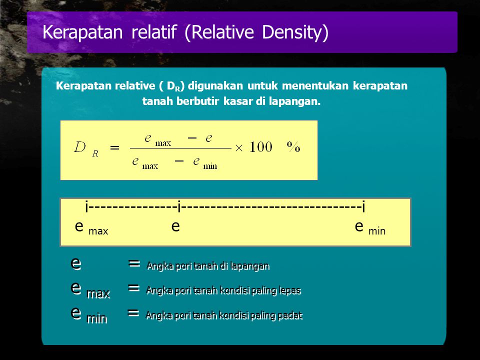 Kerapatan relatif (Relative Density)