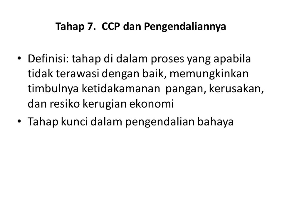 Tahap 7. CCP dan Pengendaliannya