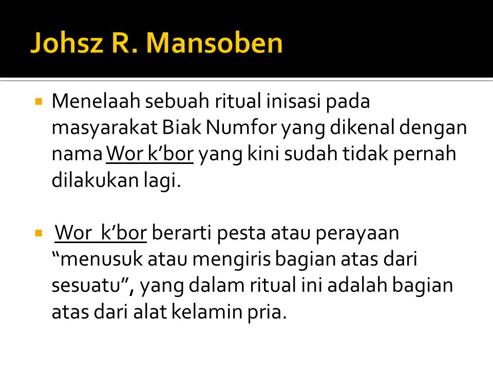 Johsz R. Mansoben