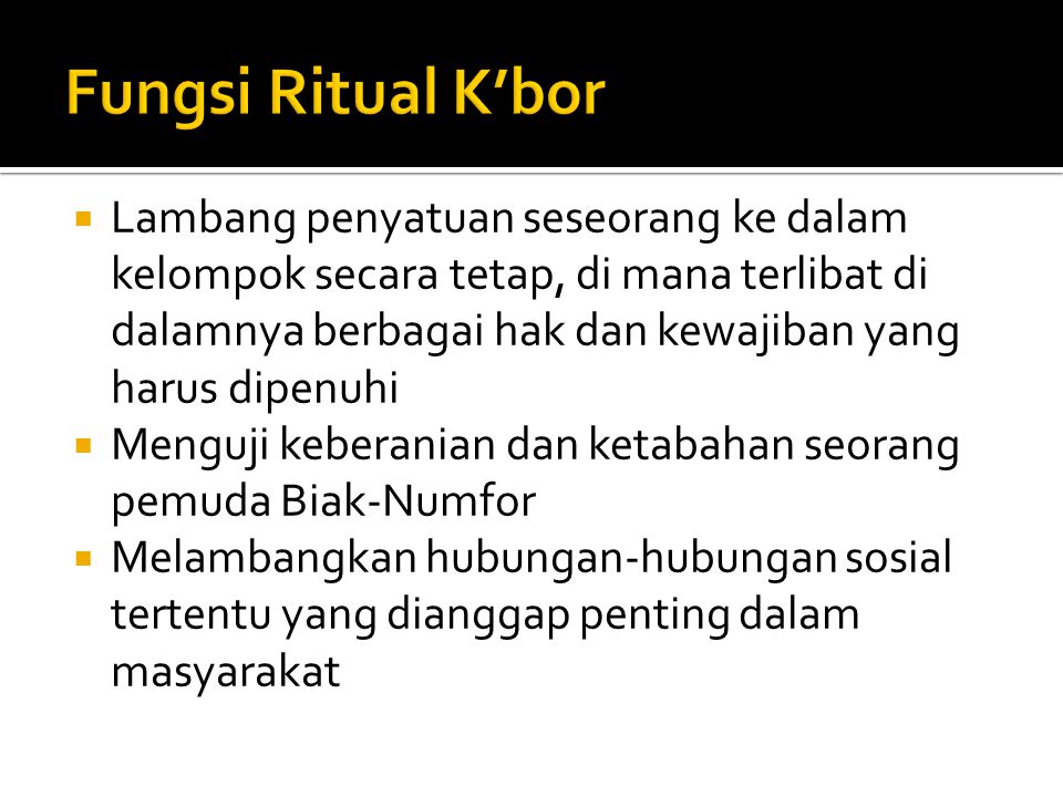 Fungsi Ritual K’bor
