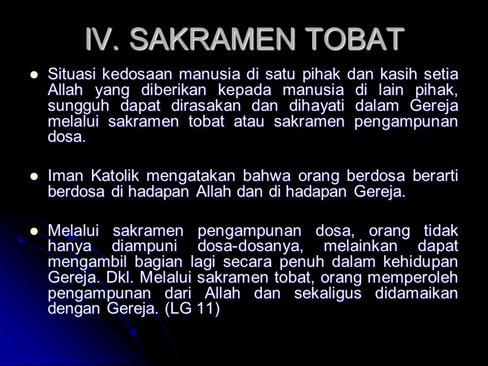 IV. SAKRAMEN TOBAT