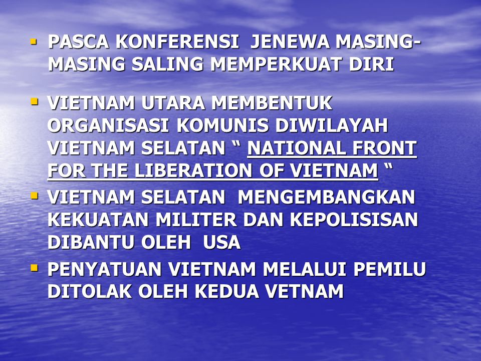 PASCA KONFERENSI JENEWA MASING-MASING SALING MEMPERKUAT DIRI