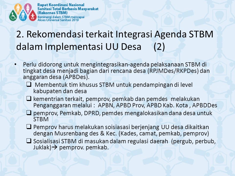 2. Rekomendasi terkait Integrasi Agenda STBM dalam Implementasi UU Desa (2)