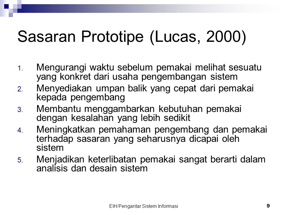 Sasaran Prototipe (Lucas, 2000)