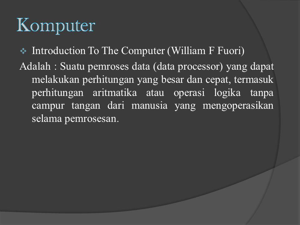 Komputer Introduction To The Computer (William F Fuori)
