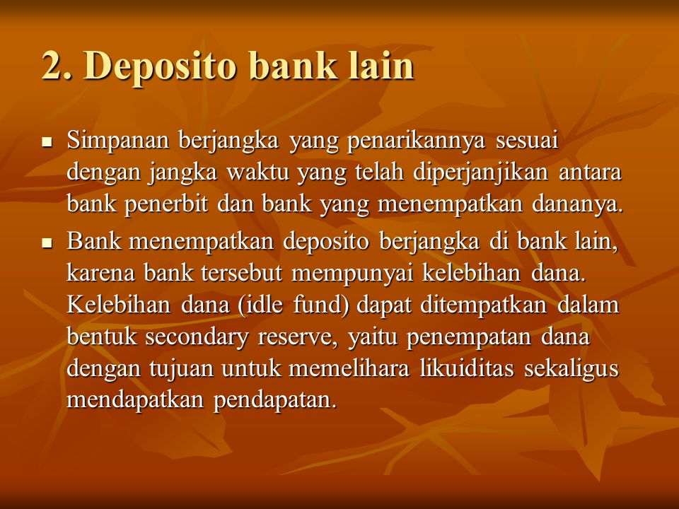 2. Deposito bank lain