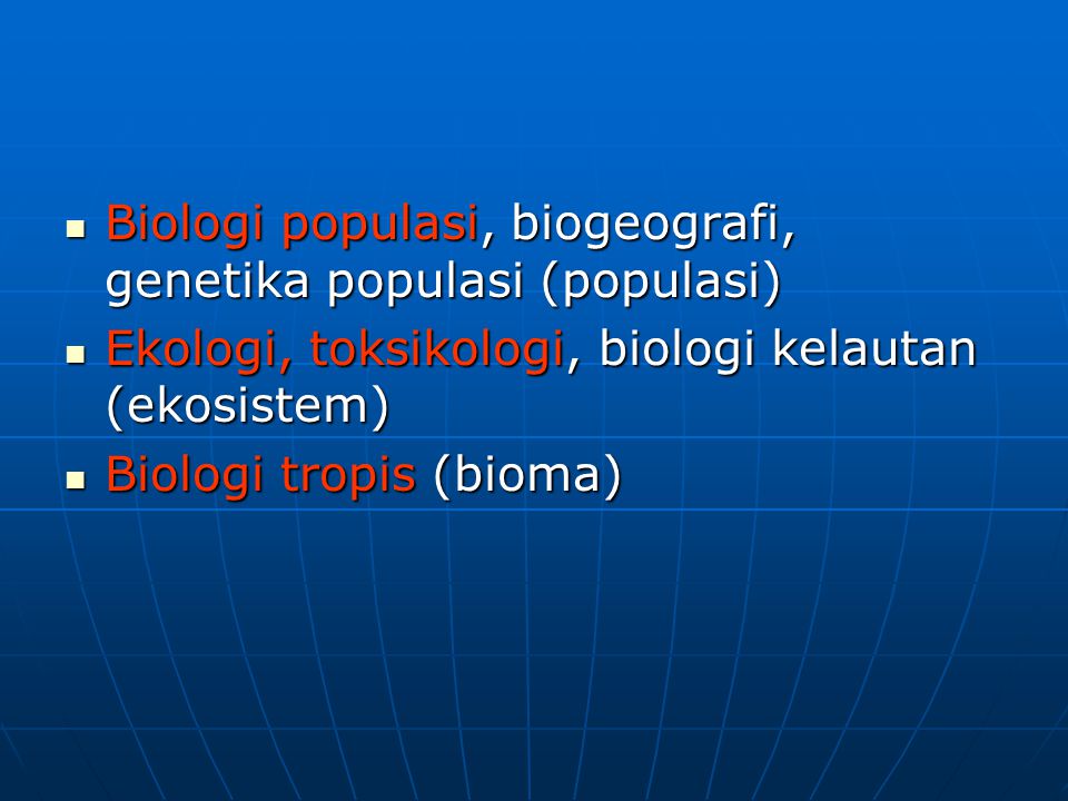 Biologi populasi, biogeografi, genetika populasi (populasi)