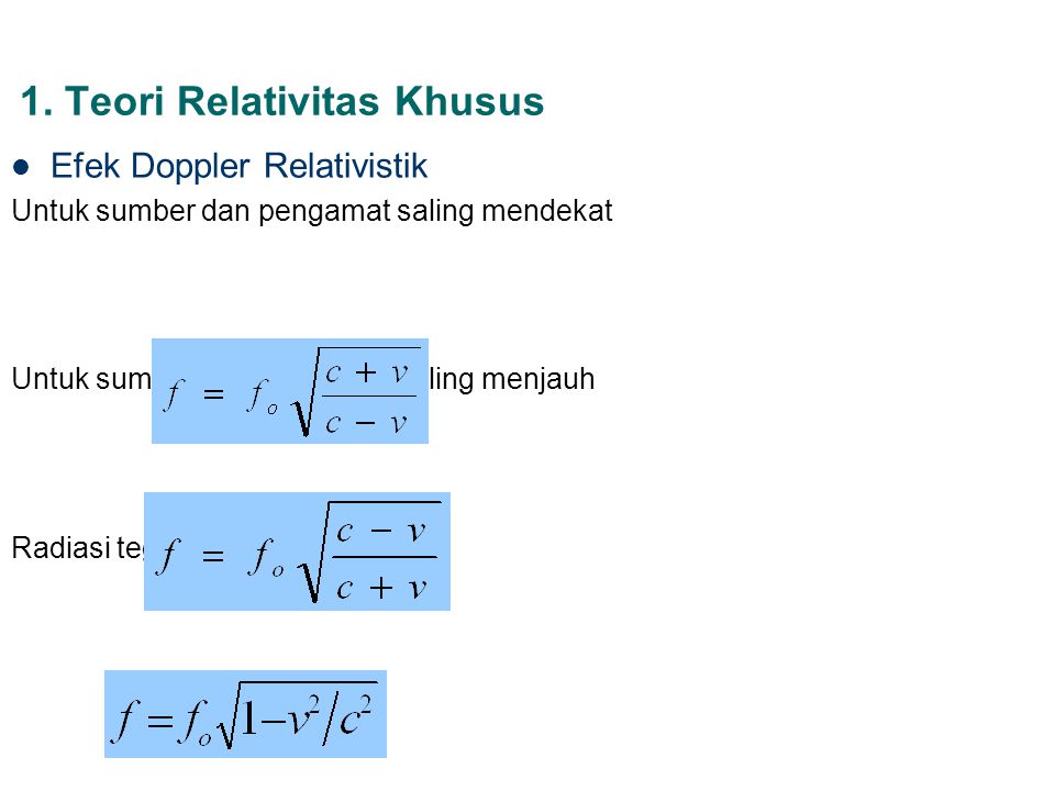 1. Teori Relativitas Khusus