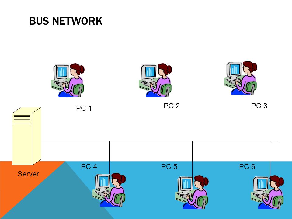 Bus Network PC 2 PC 3 PC 1 PC 4 PC 5 PC 6 Server