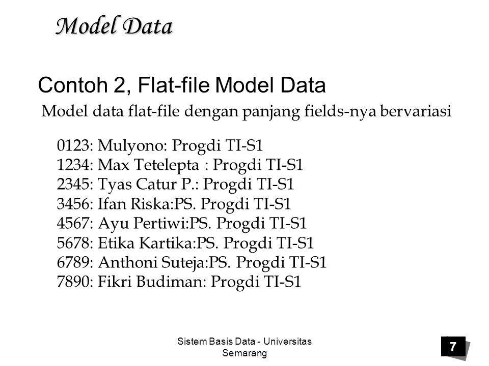 Contoh 2, Flat-file Model Data
