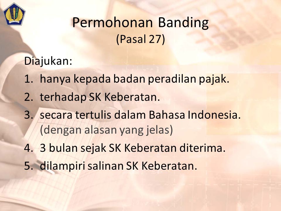 Permohonan Banding (Pasal 27)