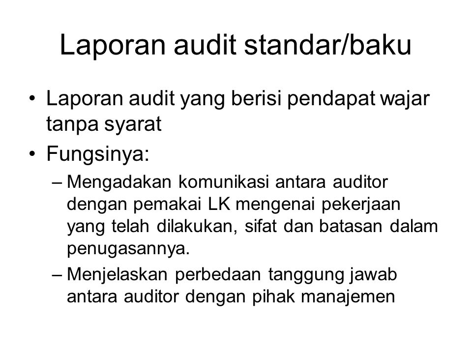 Laporan audit standar/baku