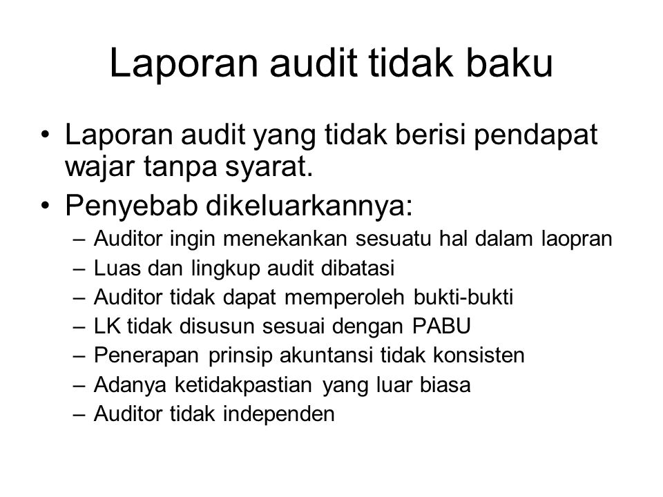 Laporan audit tidak baku