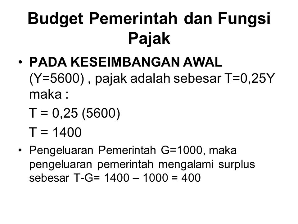 Budget Pemerintah dan Fungsi Pajak