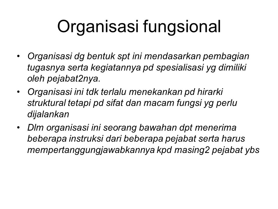 Organisasi fungsional