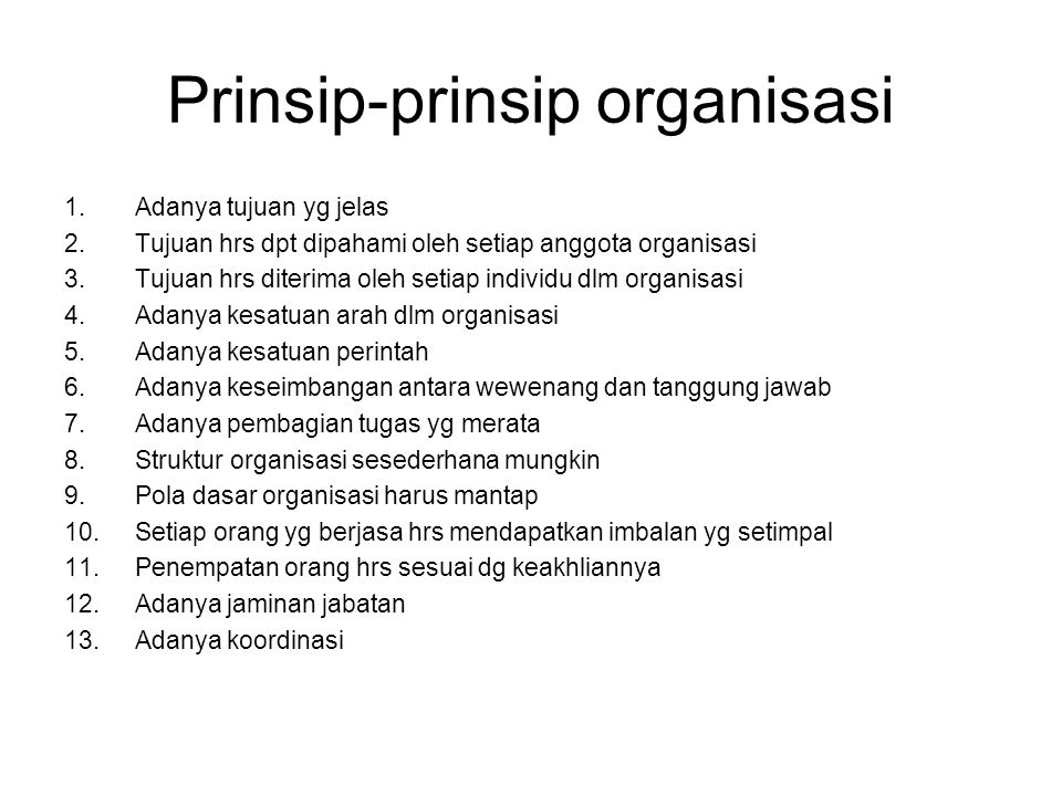 Prinsip-prinsip organisasi