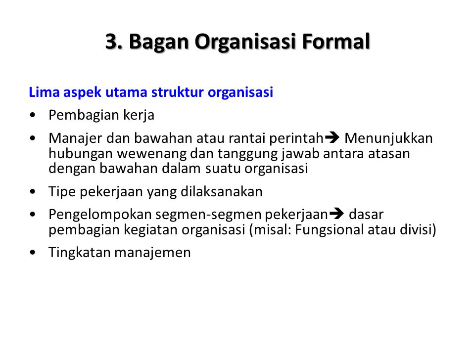 3. Bagan Organisasi Formal