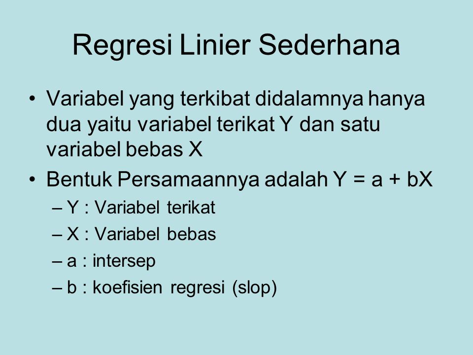 Regresi Linier Sederhana