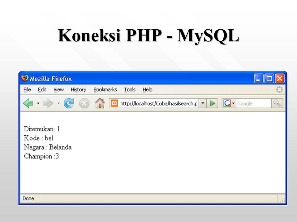 Koneksi PHP - MySQL