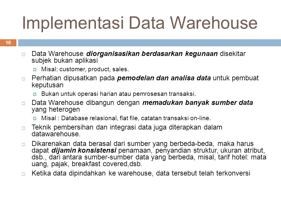 Implementasi Data Warehouse