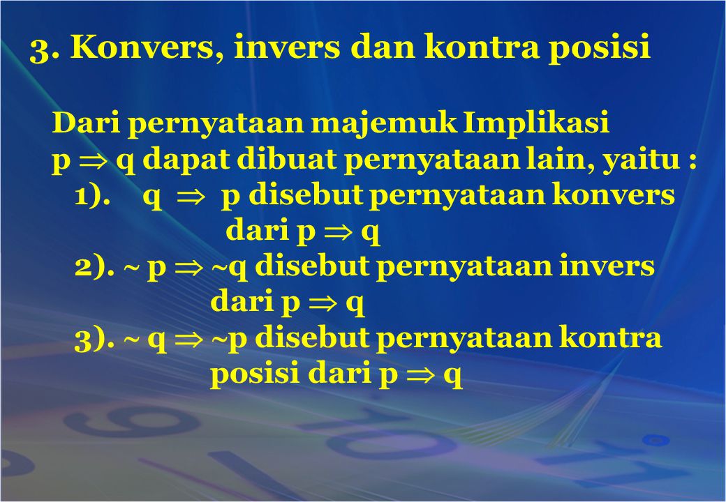 3. Konvers, invers dan kontra posisi