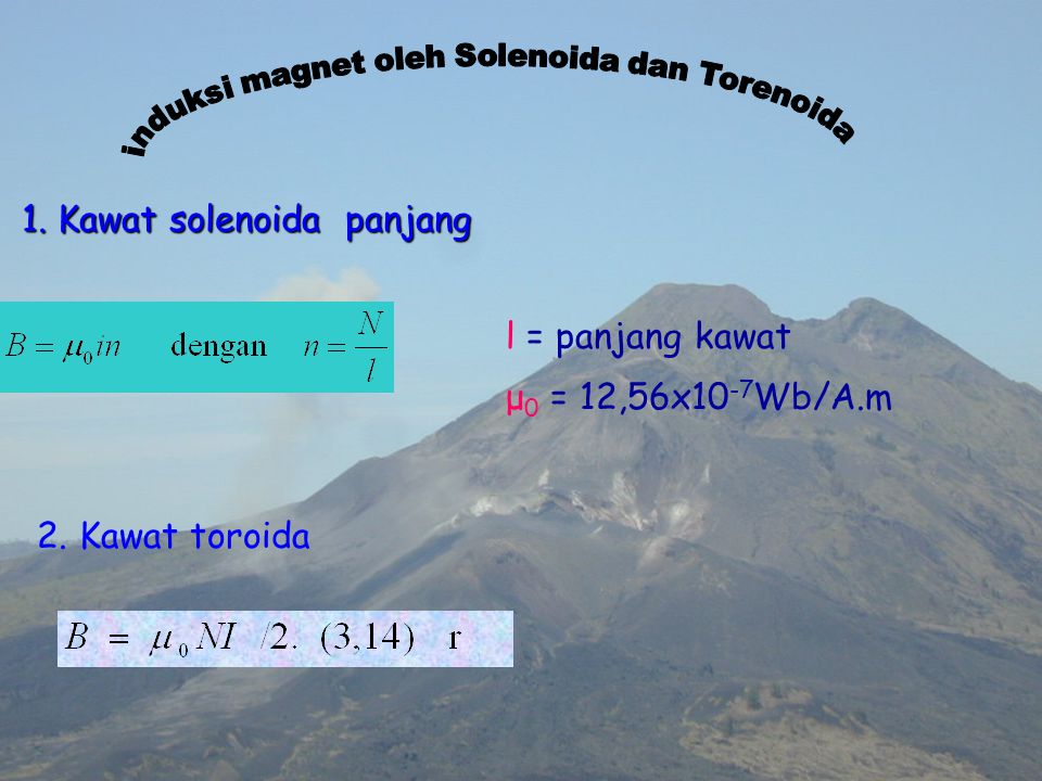induksi magnet oleh Solenoida dan Torenoida