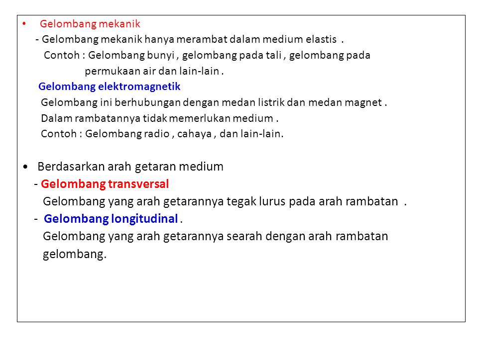 Berikut Ini Merupakan Contoh Gelombang Transversal Adalah 