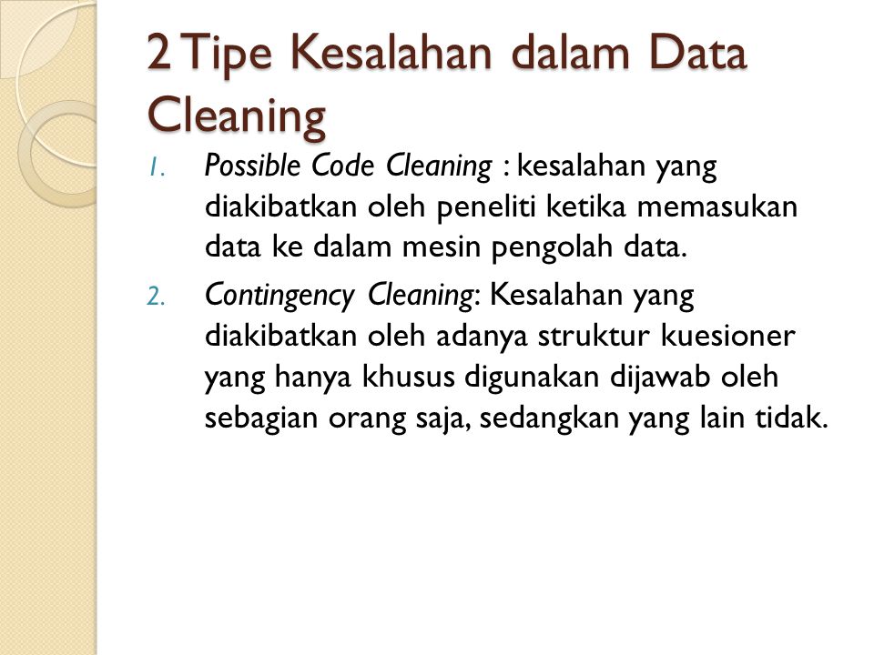2 Tipe Kesalahan dalam Data Cleaning