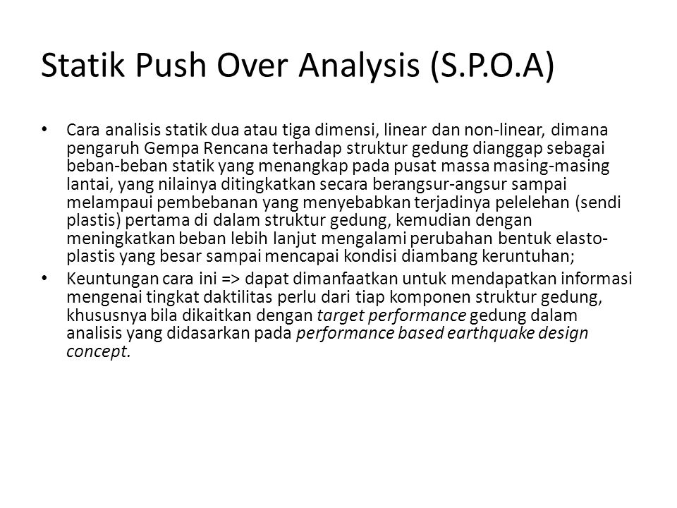 Statik Push Over Analysis (S.P.O.A)