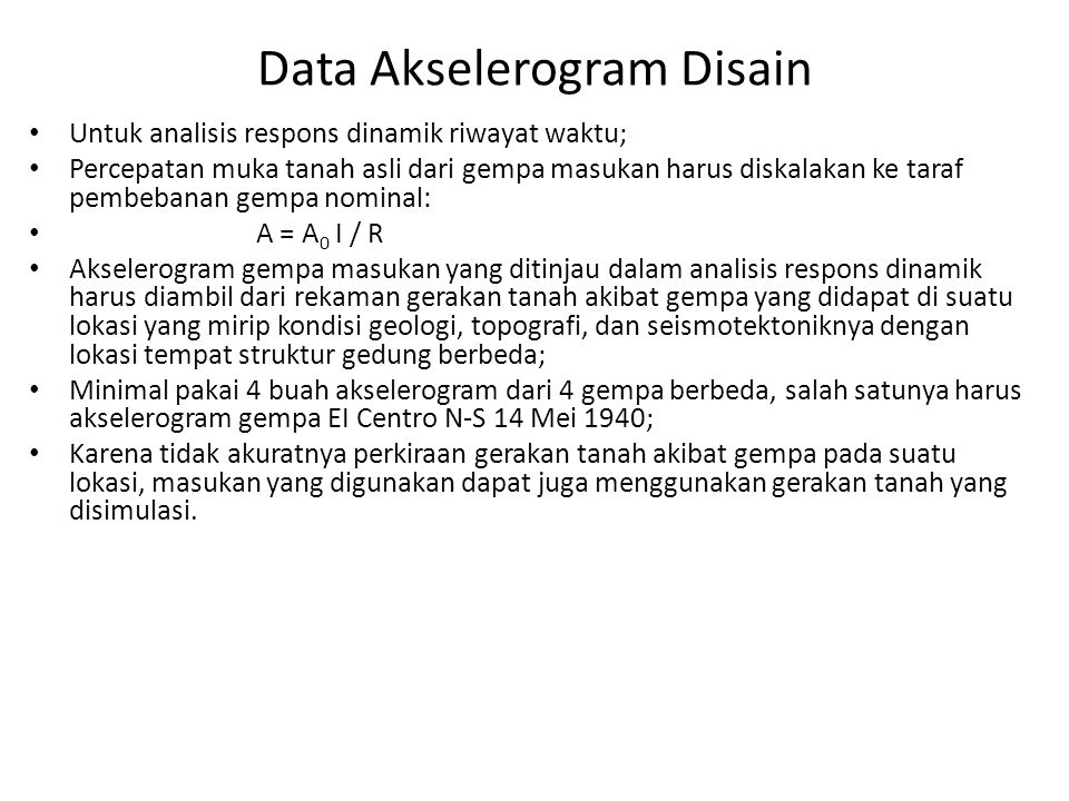 Data Akselerogram Disain