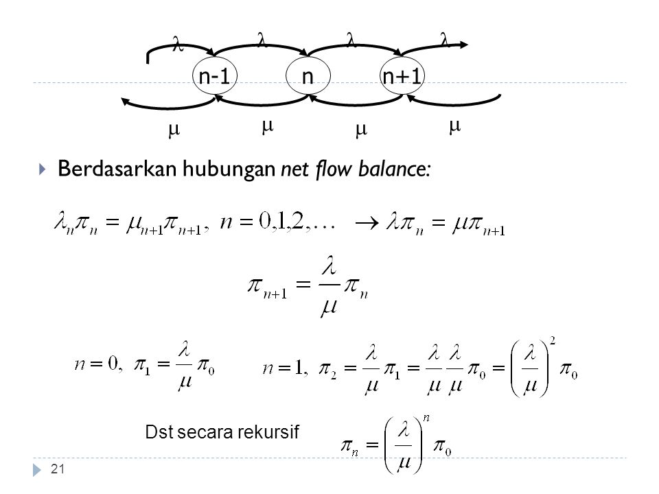Berdasarkan hubungan net flow balance:
