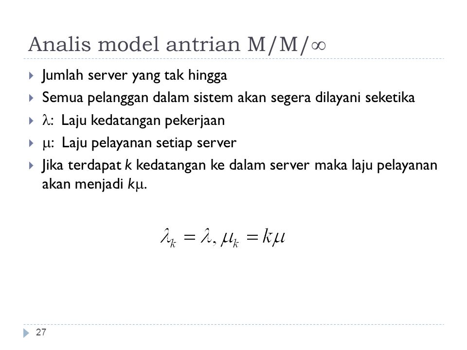 Analis model antrian M/M/∞