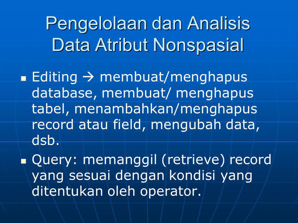 Pengelolaan dan Analisis Data Atribut Nonspasial