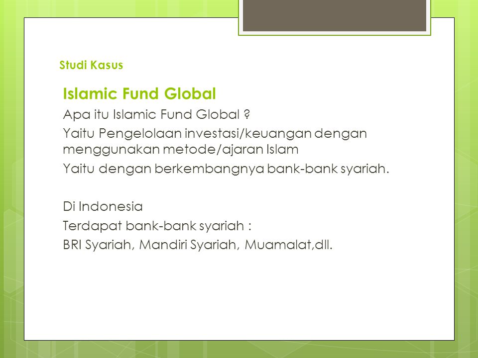 Islamic Fund Global Apa itu Islamic Fund Global